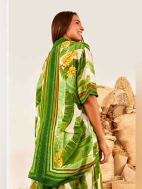 Farm Rio Fresh Forest Scarf Shirt